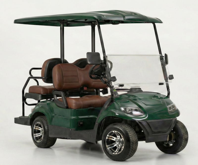 EPIC 2+2 Non-Lifted Electric Golf Cart with Lithium Battery 105Ah & Standard Tires | 4-Seater LSEV (Green) - Image 2